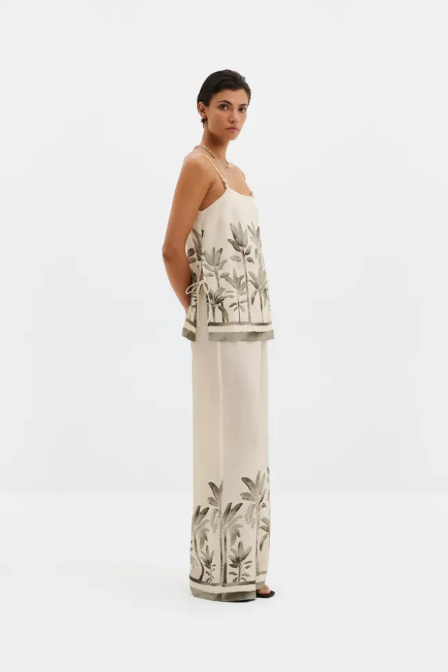 Izabelle High Waist Wide Pants Palm