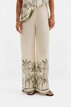Izabelle High Waist Wide Pants Palm