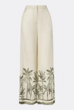 Izabelle High Waist Wide Pants Palm