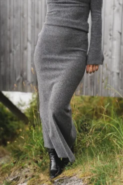 Jana Knit Skirt Dark Grey Melange