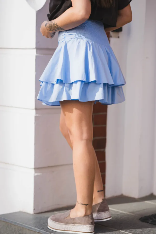 Janie Poplin Skirt Light Blue