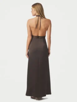 Jasine Heavy Sateen Dress Dark Brown