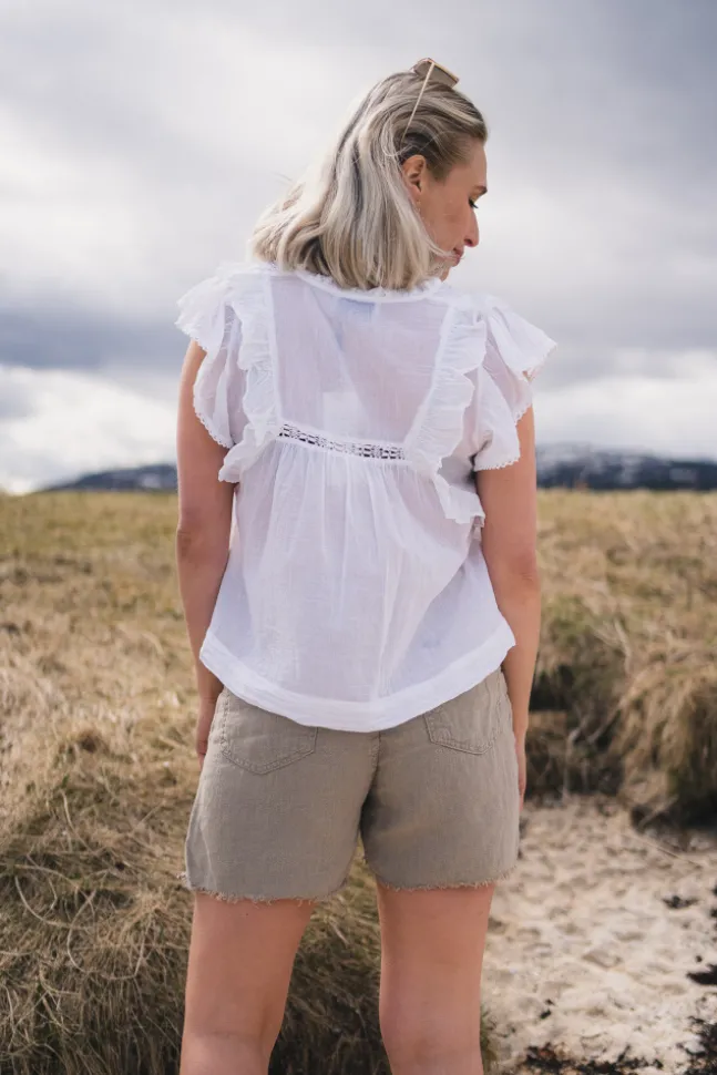 Jayla S Voile Top White