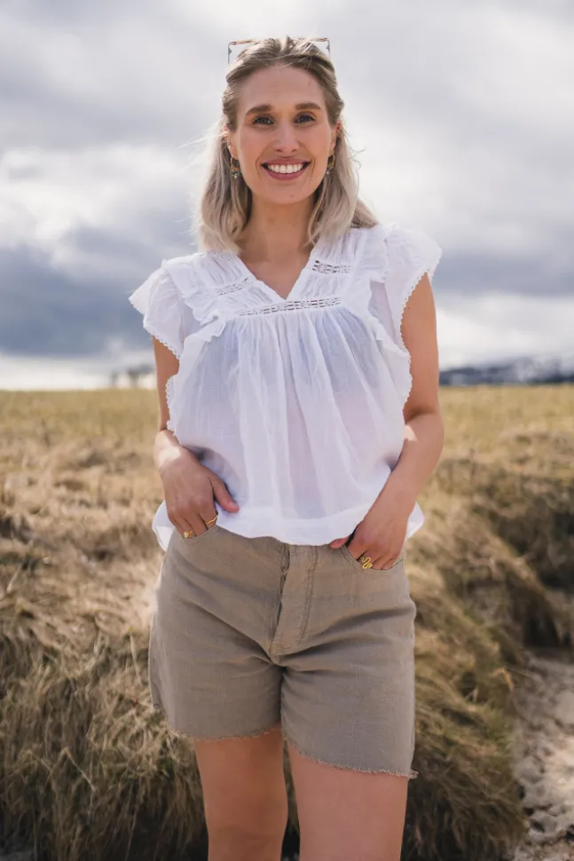 Jayla S Voile Top White