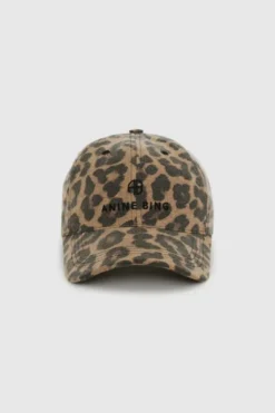 Jeremy Baseball Cap Black And Brown Leopard