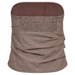 Jiho Stripe Tube Top Brown