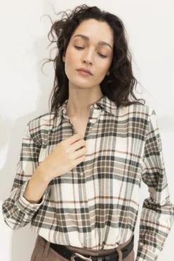 Joan Flannel Shirt Green Check