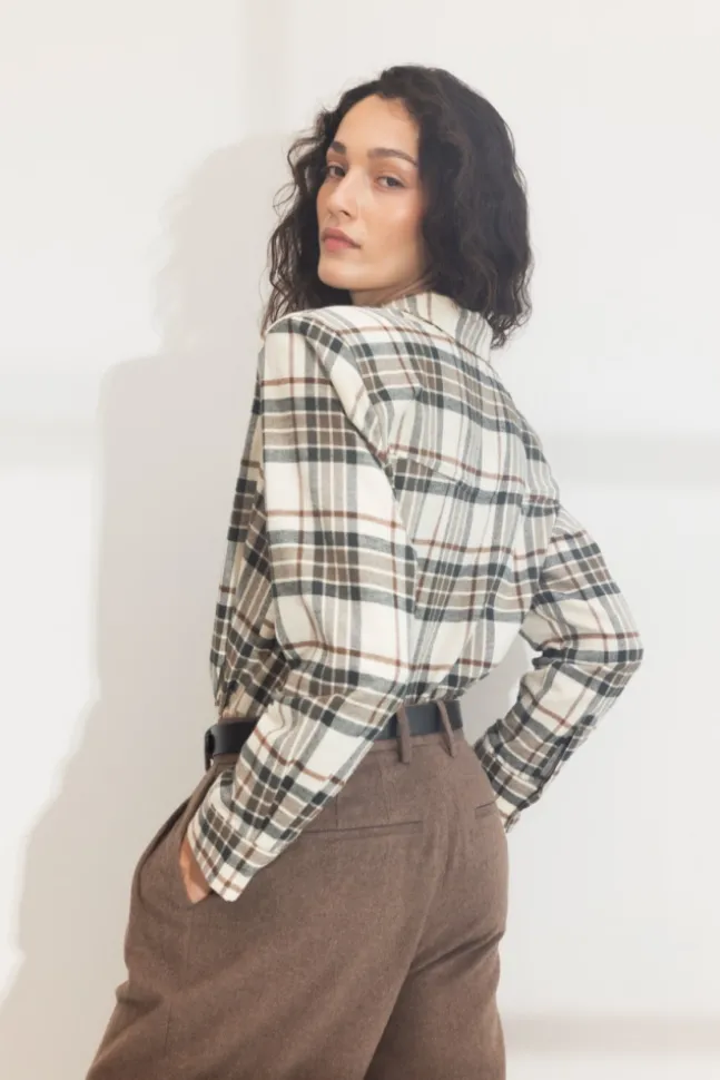 Joan Flannel Shirt Green Check