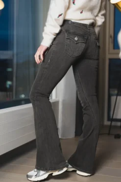 Joey Low Rise Flare Flap Charcoal