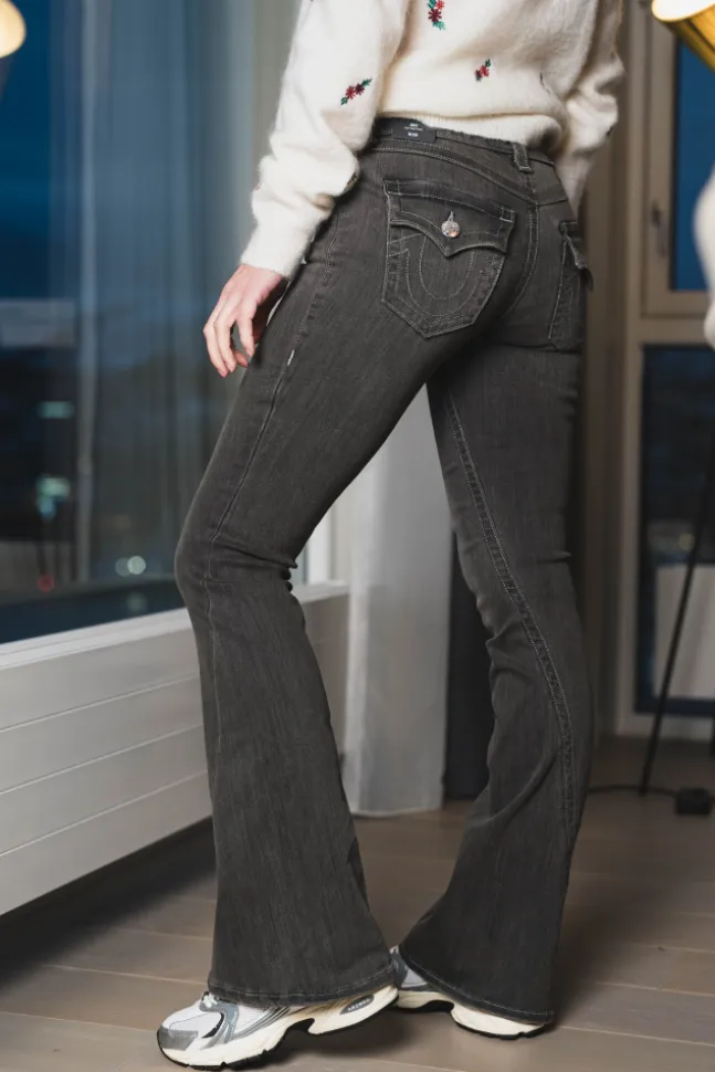 Joey Low Rise Flare Flap Charcoal