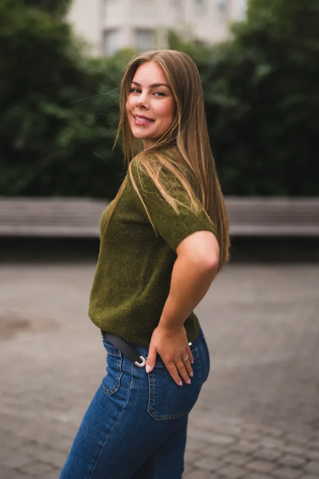 Johi SS Wool Blend Pullover Fir Green