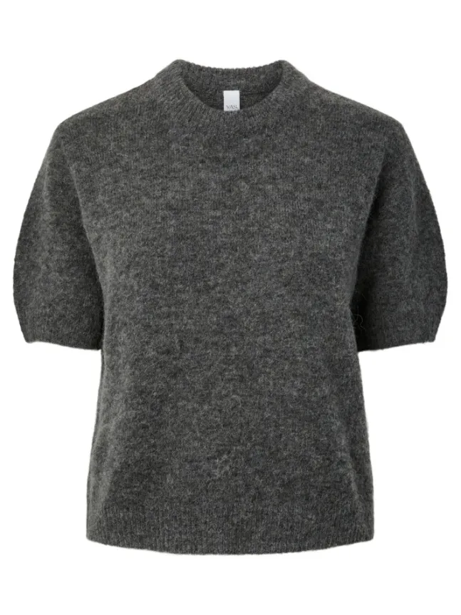 Johi SS Wool Blend Pullover Medium Grey Melange