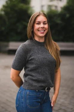 Johi SS Wool Blend Pullover Medium Grey Melange