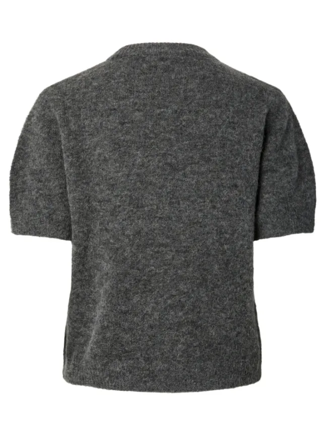 Johi SS Wool Blend Pullover Medium Grey Melange