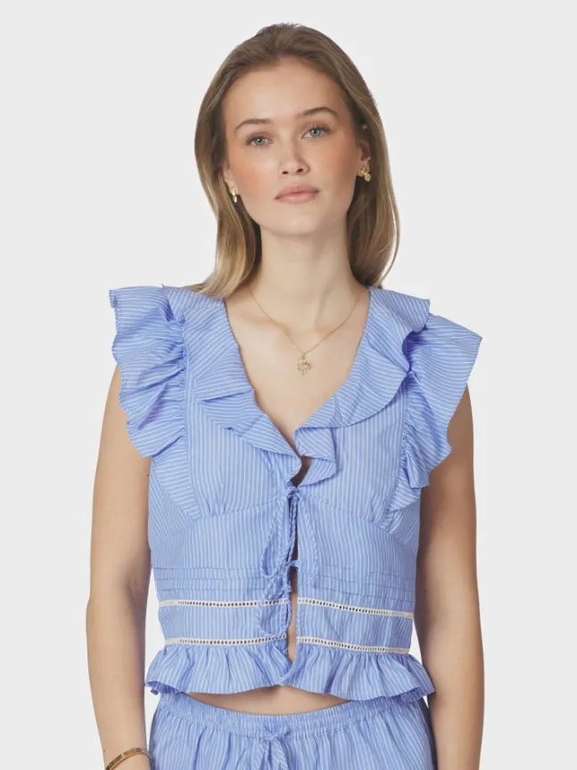 Jolia Stripe Top Light Blue