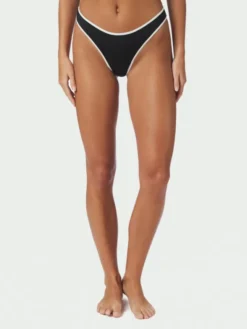 Jovita Solid Contrast Bikini Brief Black/White