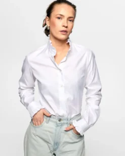 Juliette Herringbone Shirt White