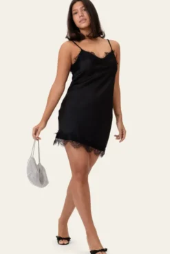 Junoic Dress Black Satin