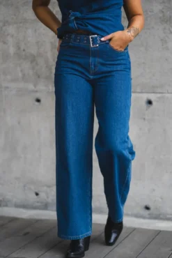 Kimmy Belt Jeans Dark Denim