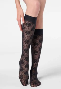 Lace Allure Knee High Black