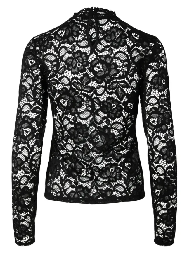 Lacey LS Lace Top Black