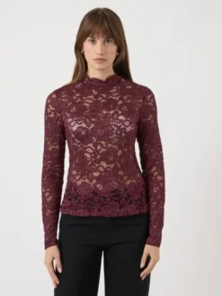 Lacey LS Lace Top Port Royale