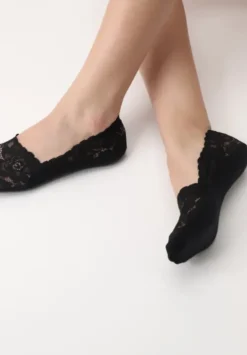 Lacy No Show Socks Black