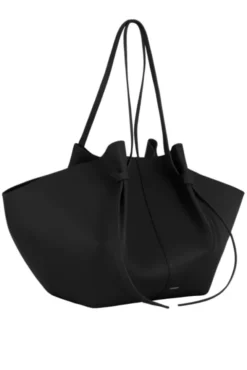 Large Mochi Pebble Grain Leather Black