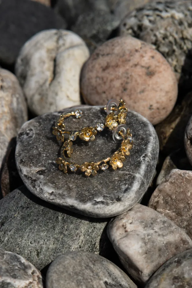 Laurel Earrings Gold Crystal