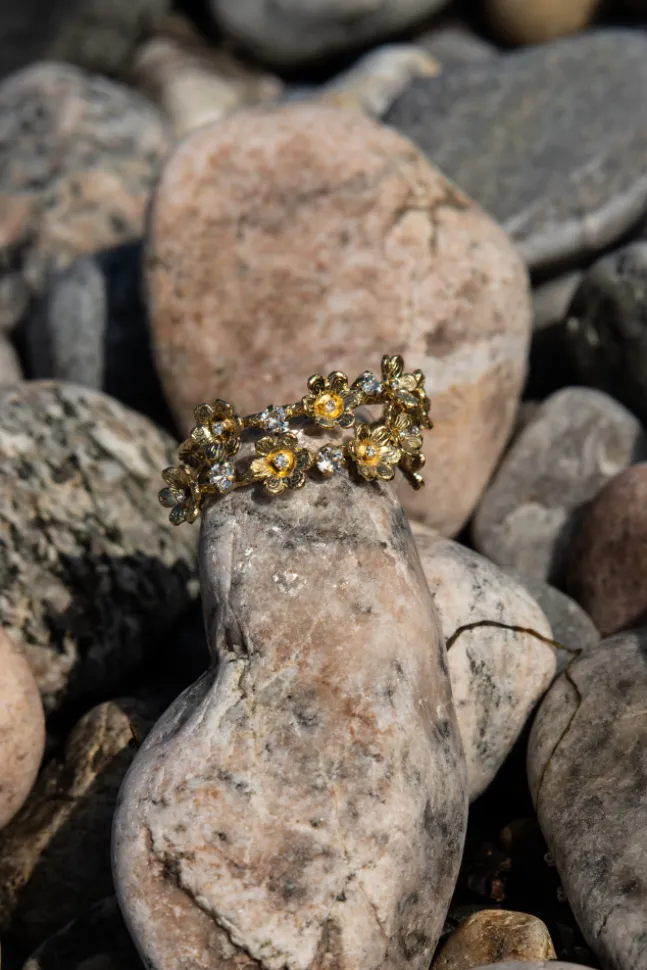 Laurel Earrings Gold Crystal