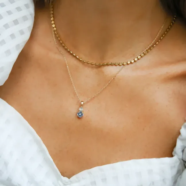 Leah Necklace Gold Blue Combo