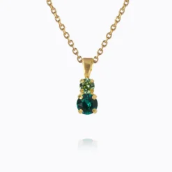 Leah Necklace Gold Green Combo