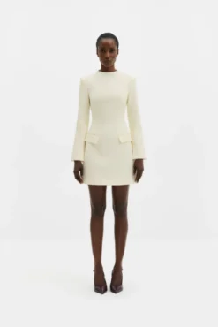Leanna High Neck Mini Dress Pearl