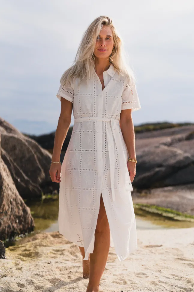 Lea 2/4 Shirt Dress Egret