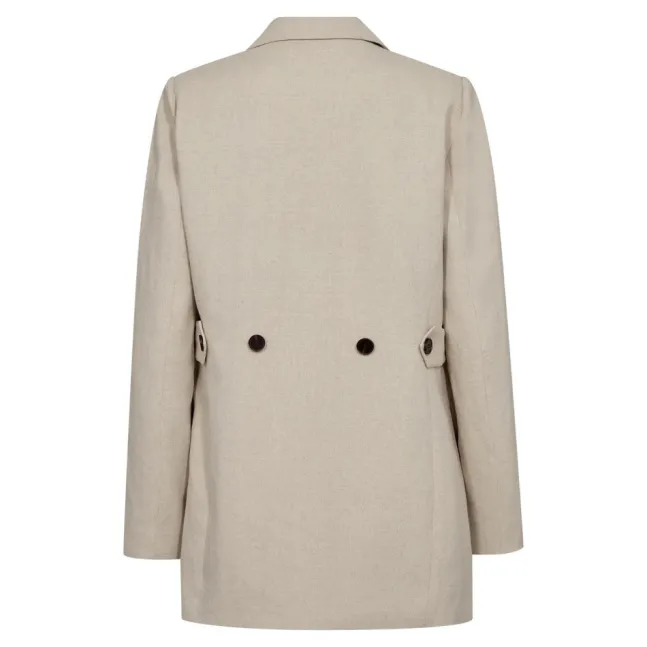 Leena Linen Fitted Blazer Bone