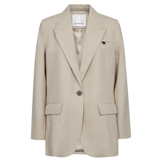 Leena Linen Fitted Blazer Bone