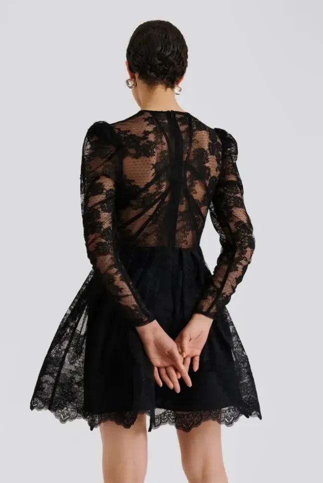 Leoni Lace Mini Dress Black