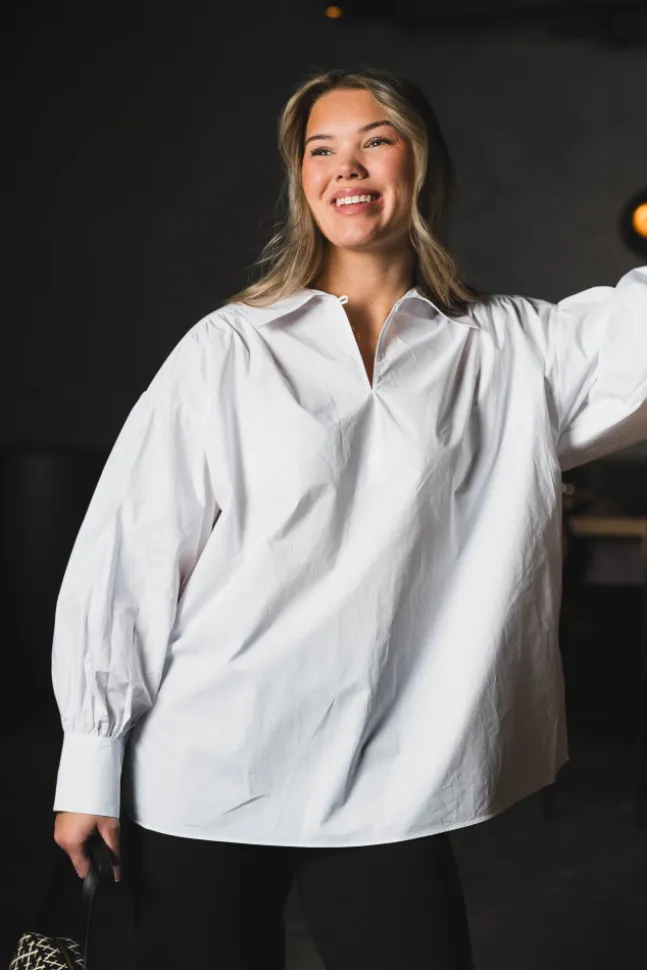 Leonora Organic Cotton Blouse Pure White