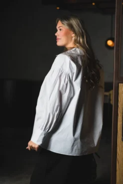 Leonora Organic Cotton Blouse Pure White