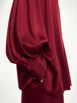 Leonora Satin Blouse Cabernet