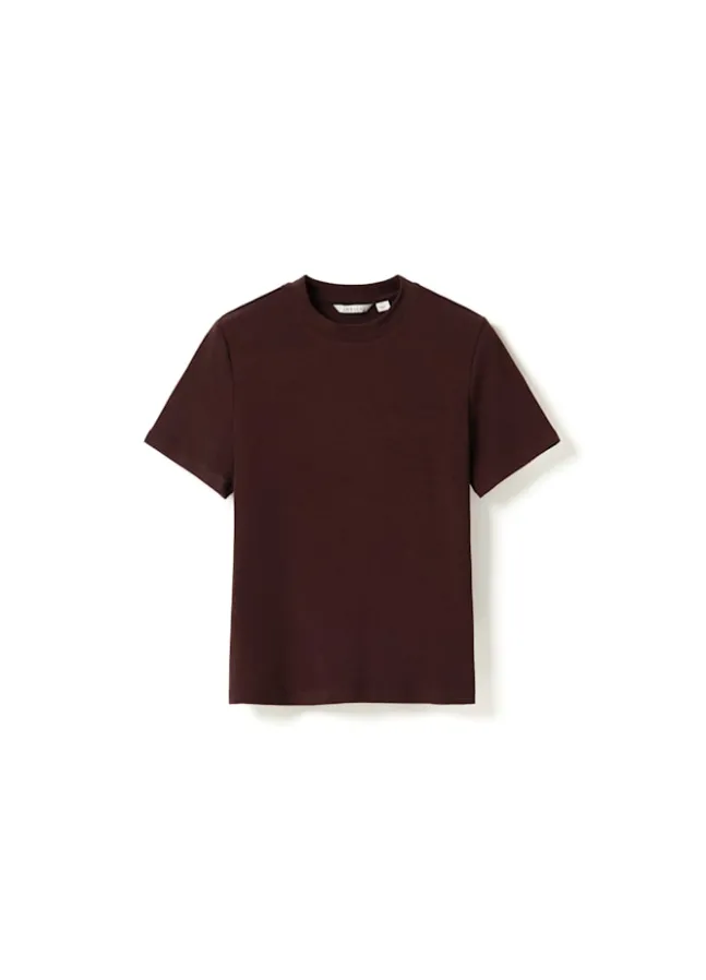 Lidie SS Top Burgundy Melange