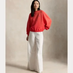 Lightweight Fleece Crewneck Bright Hibiscus