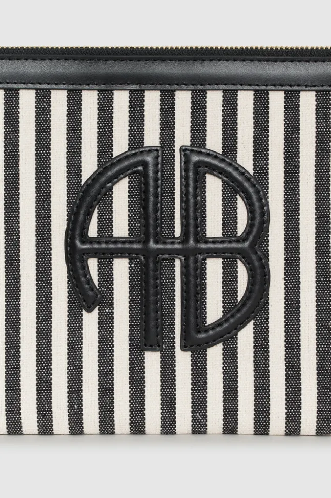 Lili Pouch White And Black Stripe