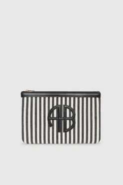 Lili Pouch White And Black Stripe
