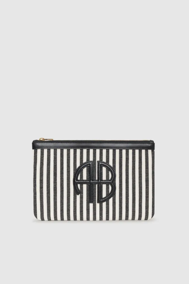 Lili Pouch White And Black Stripe