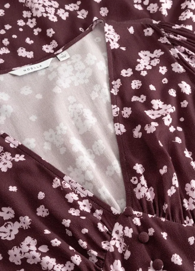 Lilith Maxi Dress Deja Burgundy Print