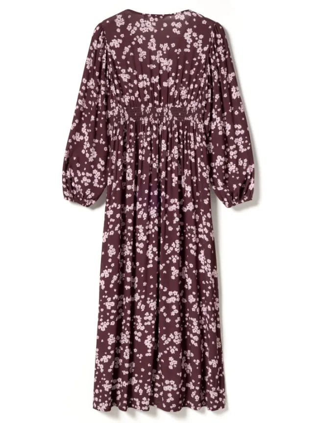 Lilith Maxi Dress Deja Burgundy Print