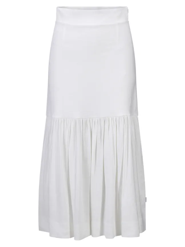 Lill Linen Skirt White