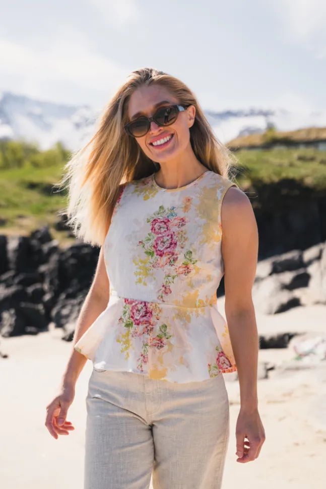 Linen Flounce Top Amore