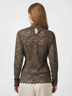 Liza Laceflower Blouse Chocolate Brown